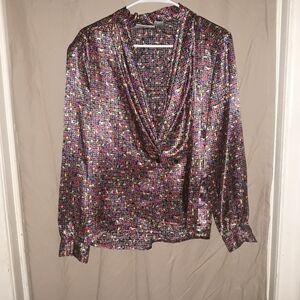 ILYSSA MAXX button down blouse size 10 A-13
